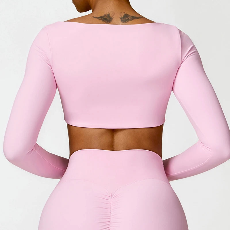 Long sleeved Sports Workout Top
