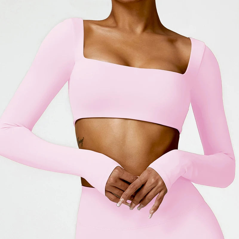 Long sleeved Sports Workout Top