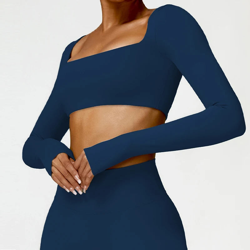 Long sleeved Sports Workout Top