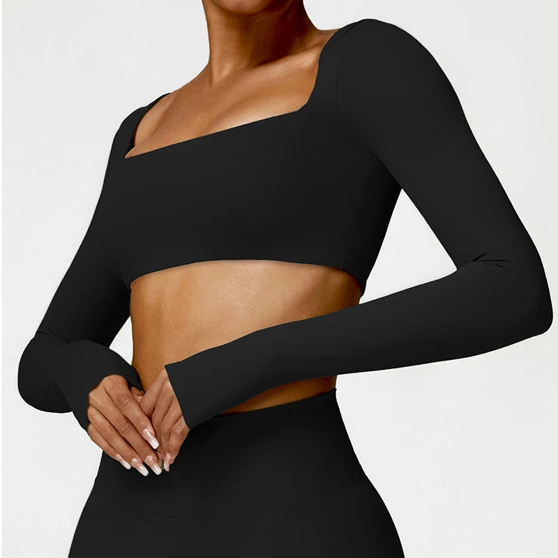 Long sleeved Sports Workout Top