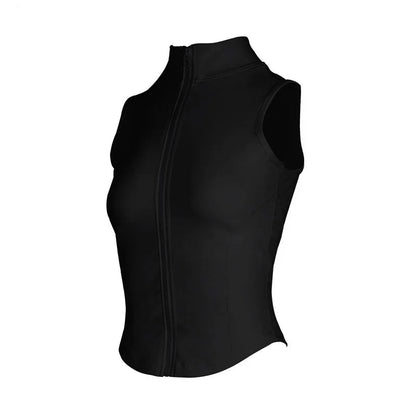 Women Athletic Zip Up Sleeveless Tops