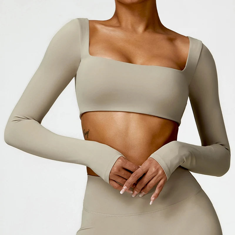 Long sleeved Sports Workout Top