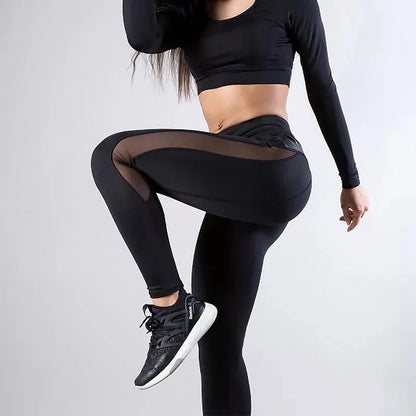 Women Mesh Patchwork Sport Leggings