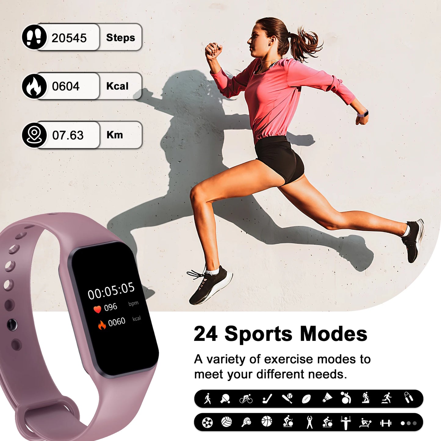 Sleep Monitor Pedometer Fitness Watch