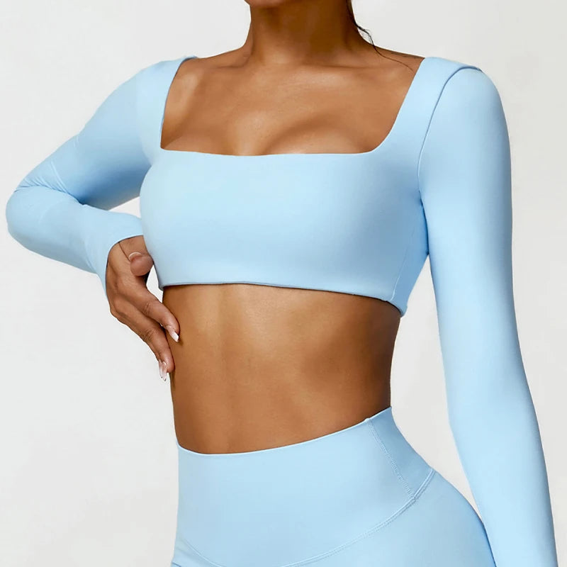 Long sleeved Sports Workout Top