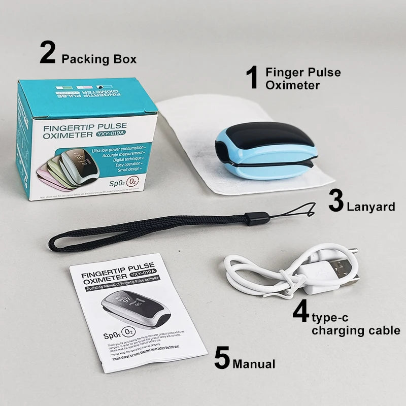 LED Digital Recharge Finger Pulse Oximeter